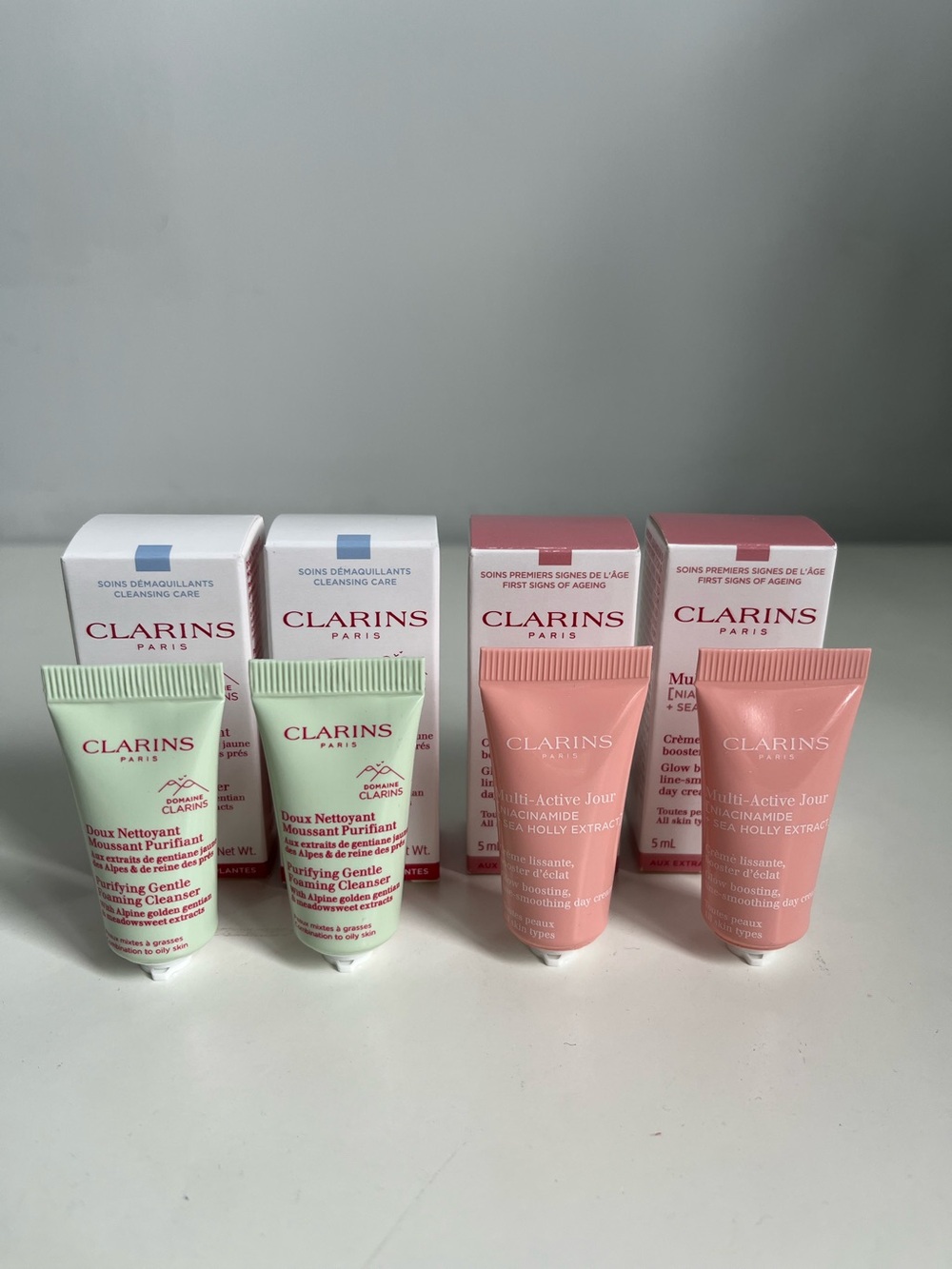 4/10$ Clarins Gentle Foaming Cleanser & Pink Multi-Active Day Cream